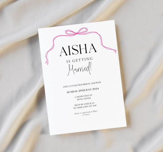 'Aisha' Bridal Shower Invitation