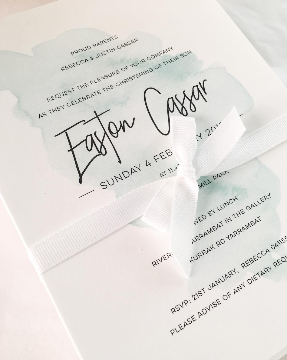 'Easton' Baby Baptism Invitation