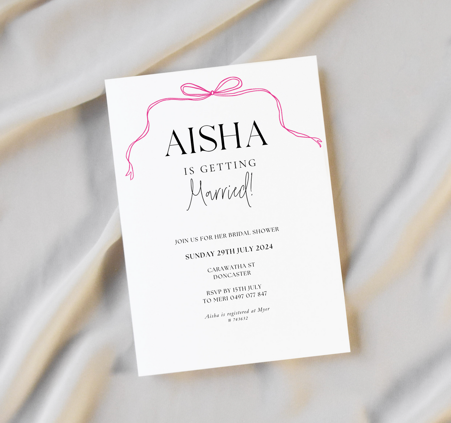 'Aisha' Bridal Shower Invitation