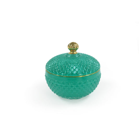 Green Glass Trinket box - wedding favour