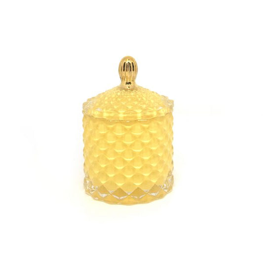 Crystál Trinket with lid - Yellow