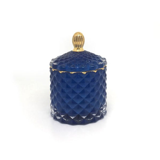 Crystál Trinket with lid - Blue