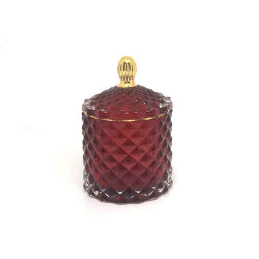 Crystál Trinket with lid - Royal Red