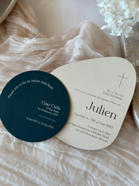 'Julien' Baby Baptism Invitation