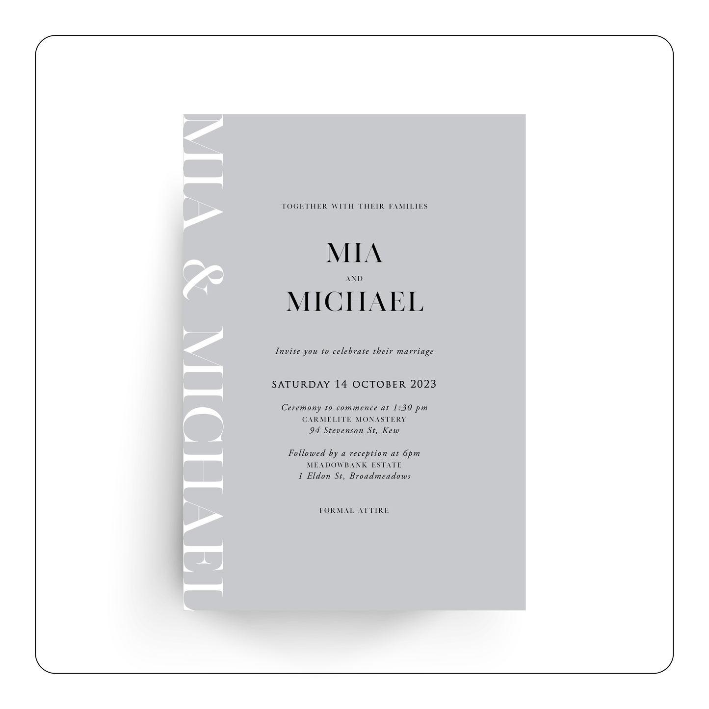 'Mia' Wedding Invitation