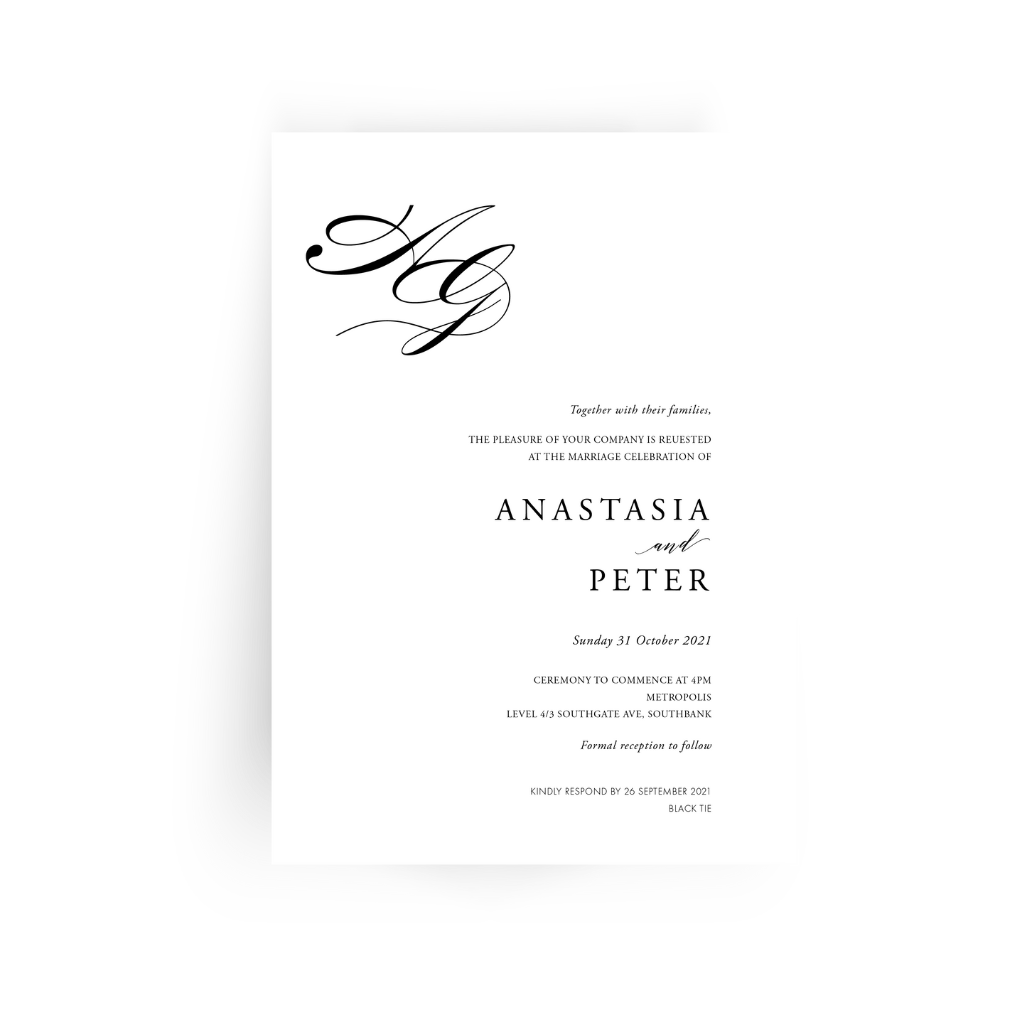 'Anastasia' Wedding Invitation