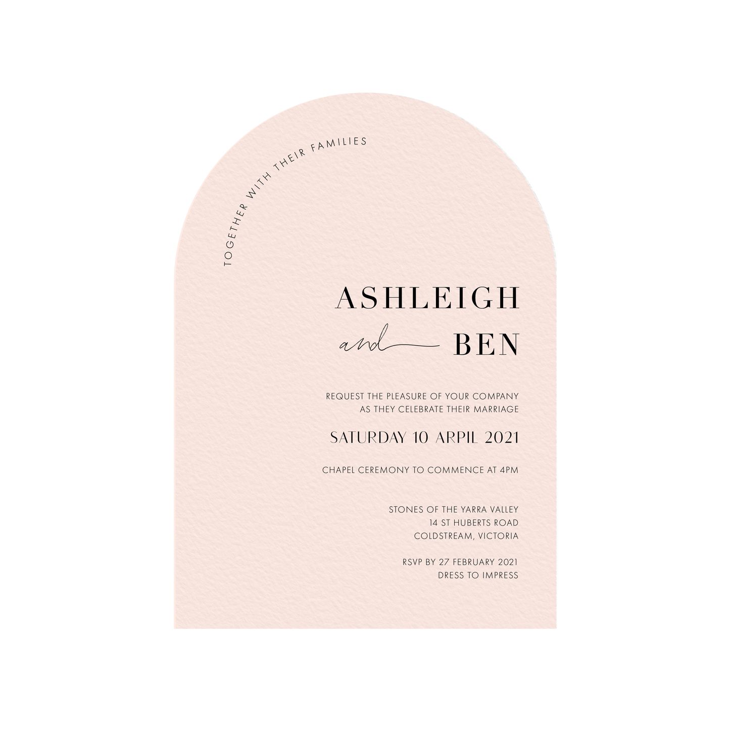 'Ashleigh' Wedding Invitation