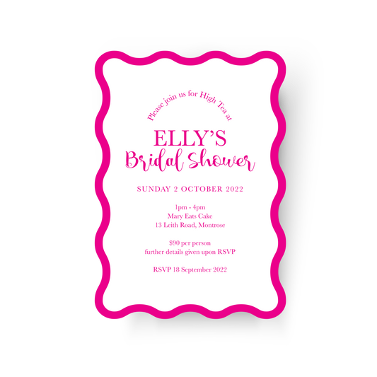 'Elly' Bridal Shower Wave Invitation
