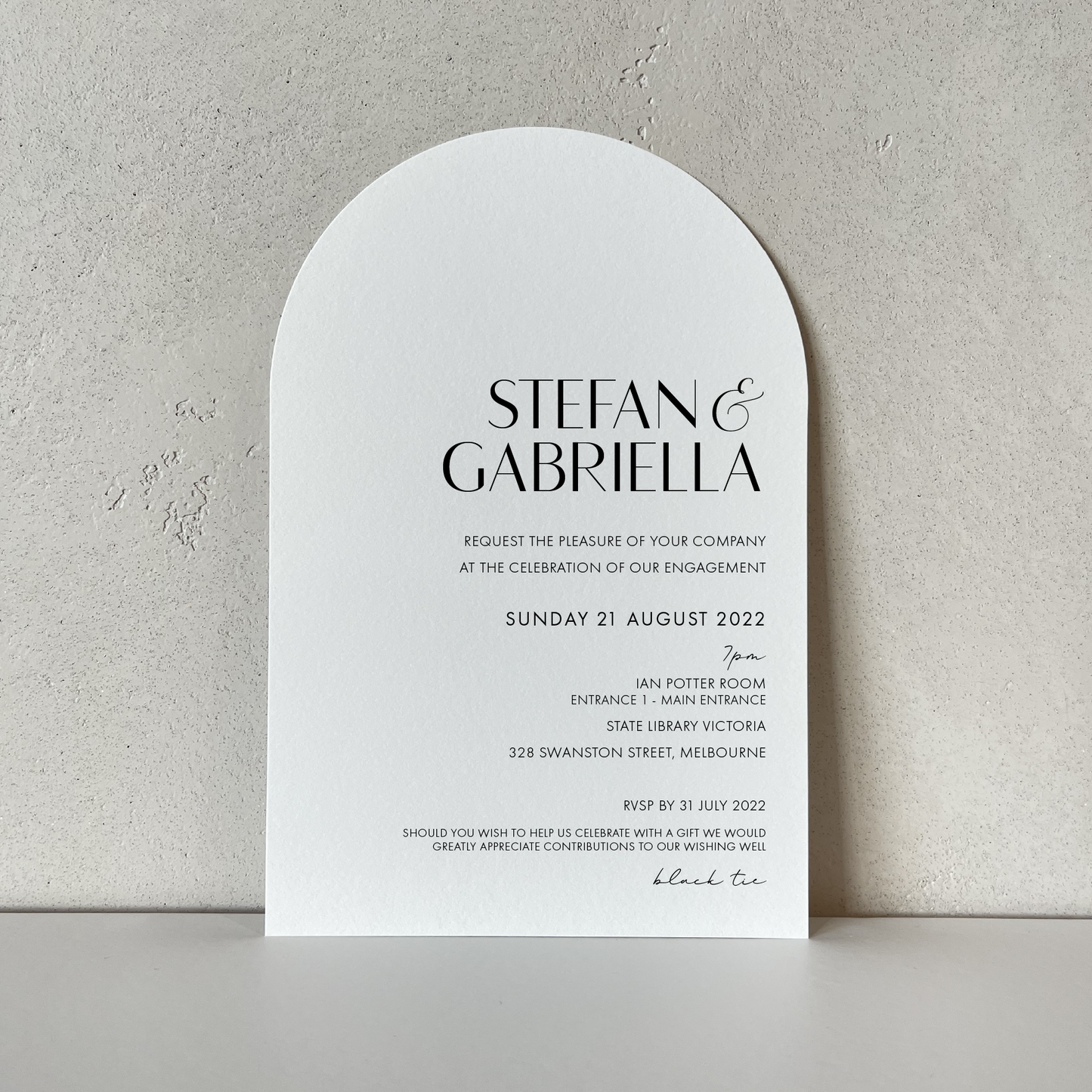 'Gabriella' Arch Wedding Invitation