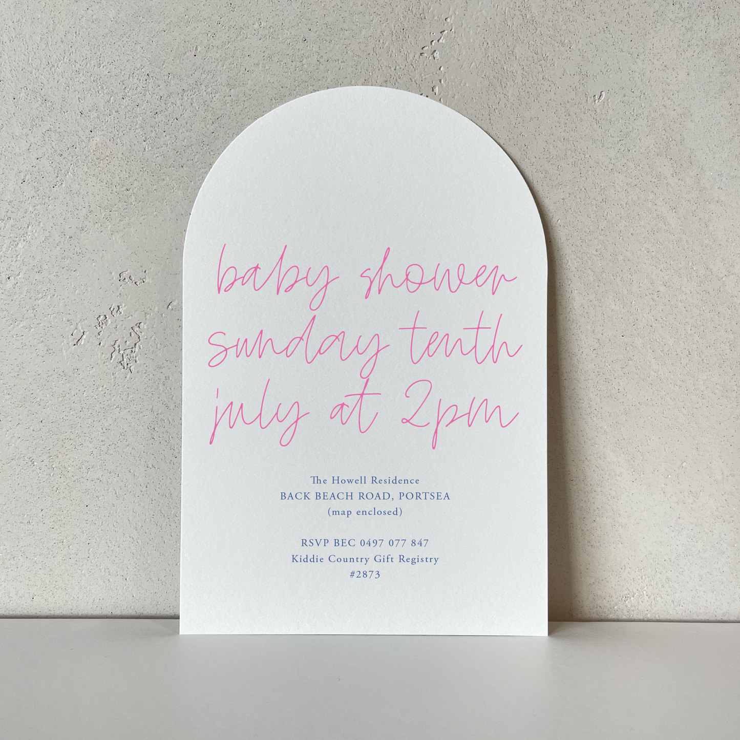 Howie Arch Baby Shower Invitation