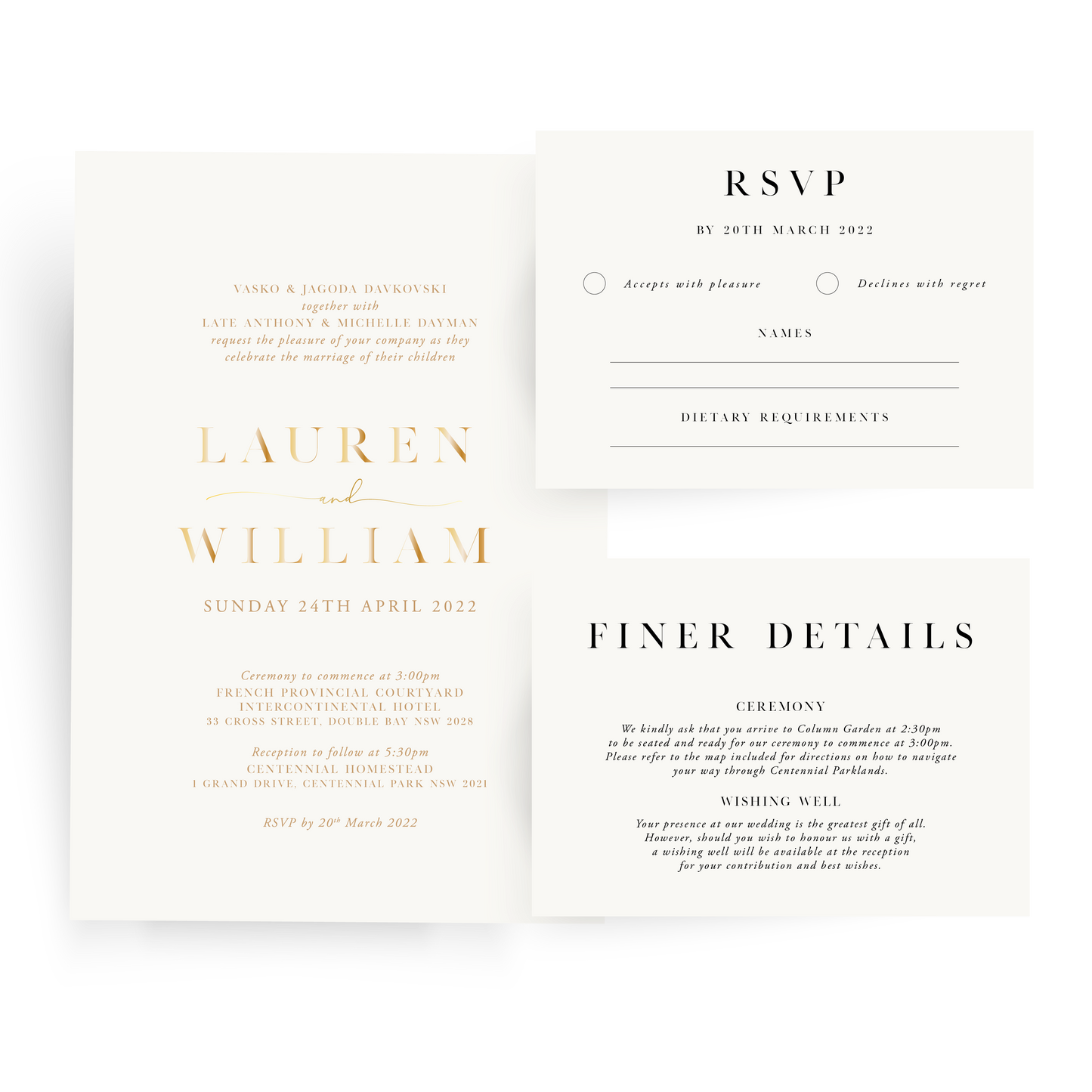 'Lauren' Wedding Invitation