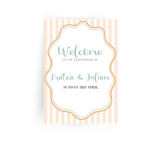 'Matea' Candy Stripe Party Welcome Board