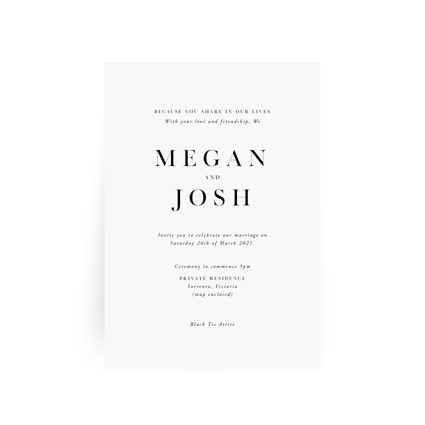 'Megan' Wedding Invitation