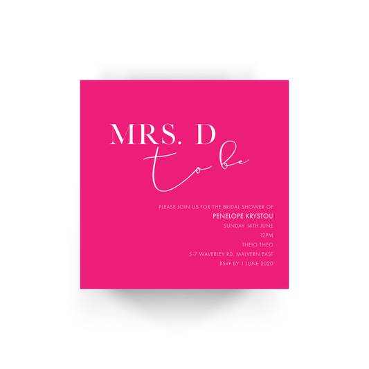 Mrs to Be - Bridal Shower Invitations