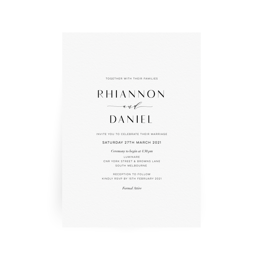 'Rhiannon' Printed Wedding Invitation