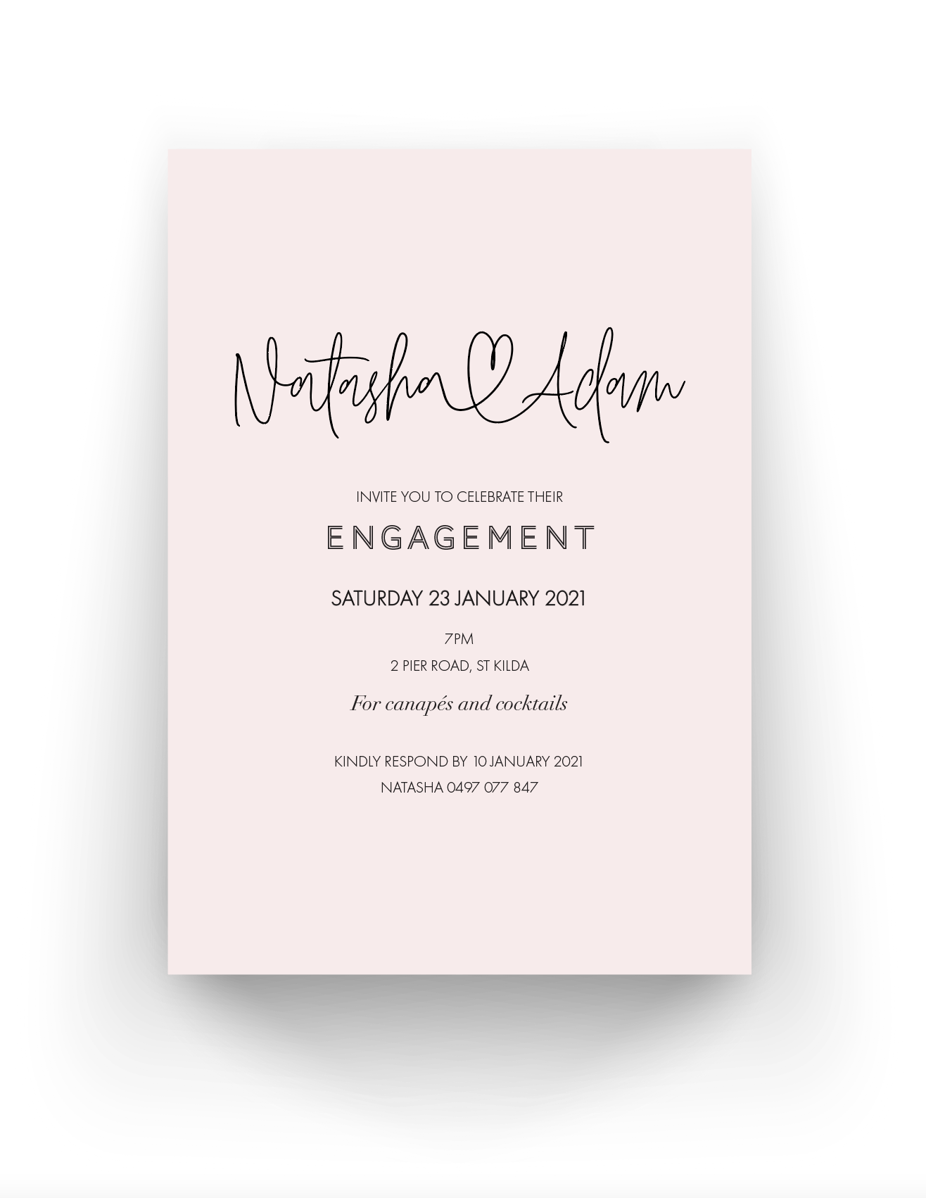 'Natasha' Engagement Invitation