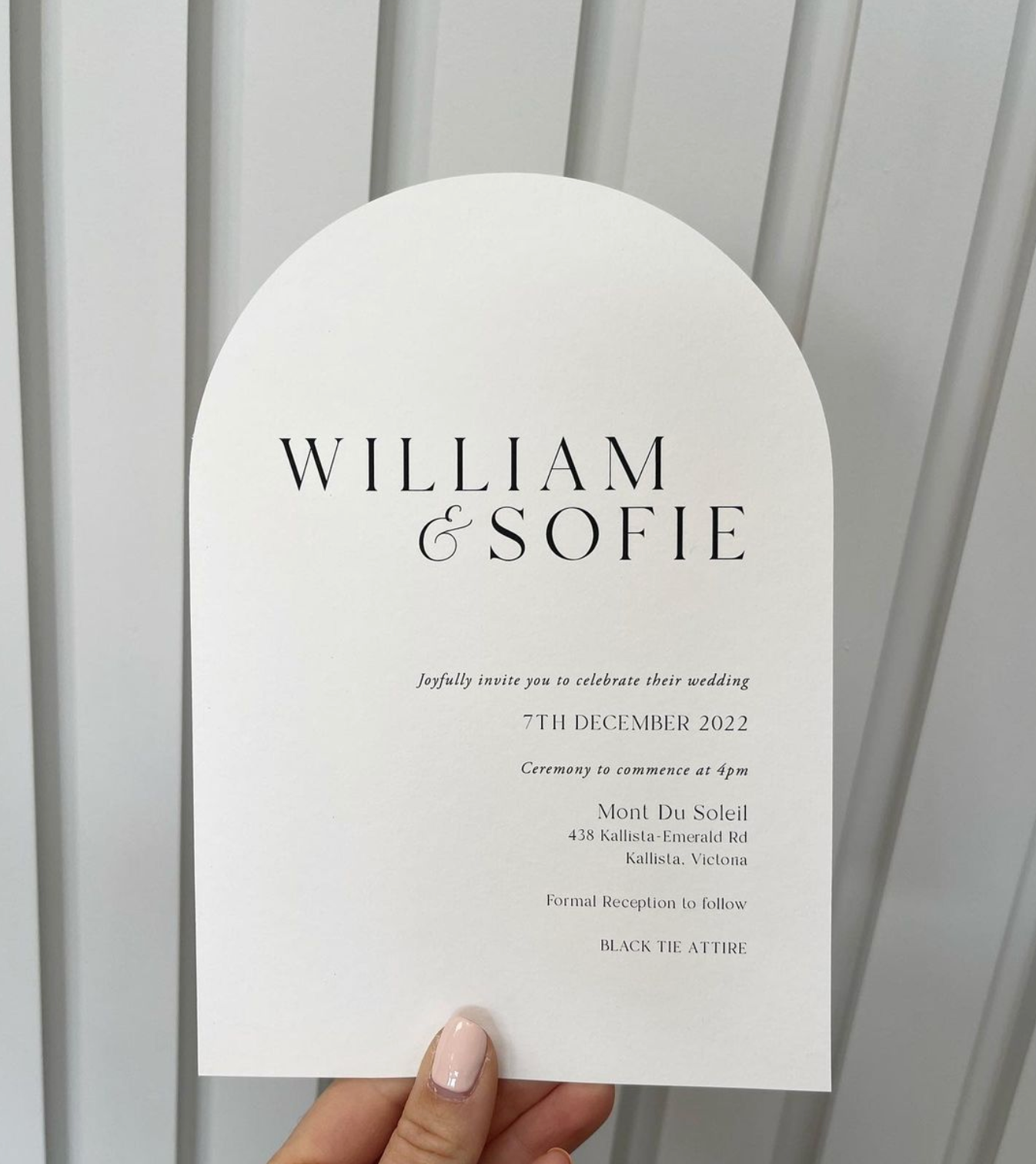 'Sophie' Modern Arch Wedding Invitation