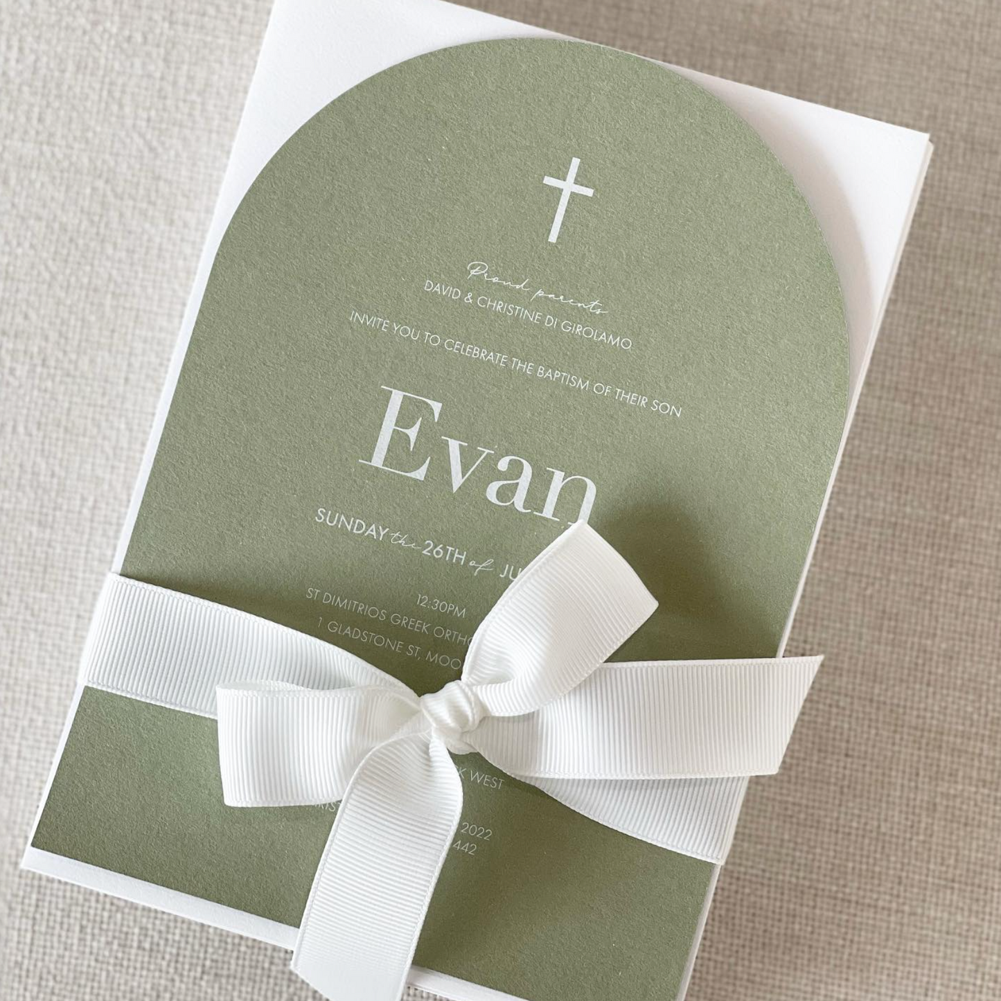 Evan - Baptism / Christening Arch Invitation