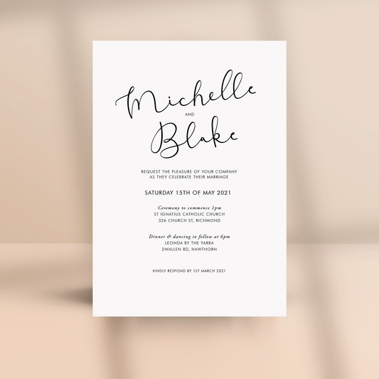 'Michelle' Wedding Invitation