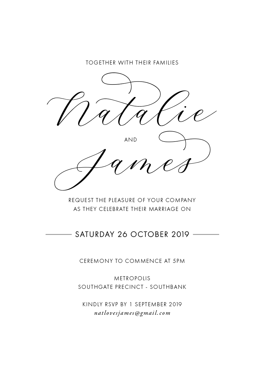 Natalie - Digital Print Wedding Invitation