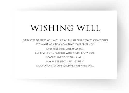 Wishing Well Cards - to match your Invitations