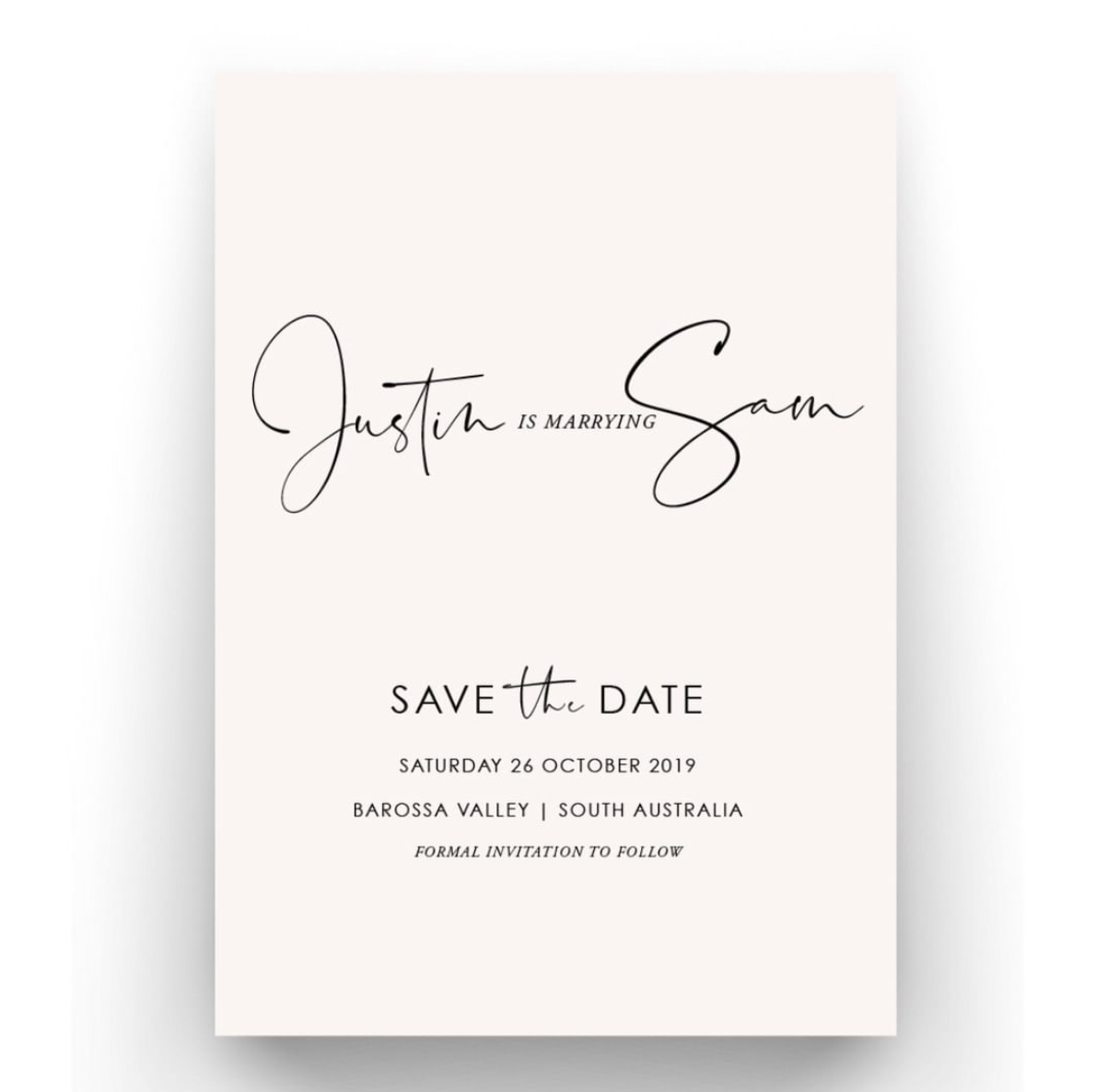 'Samantha' Save the Date Card