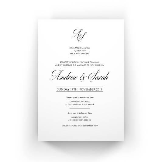 'Sarah' Wedding Invitation