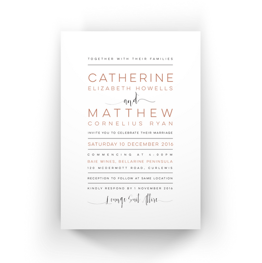 'Catherine' Wedding Invitation