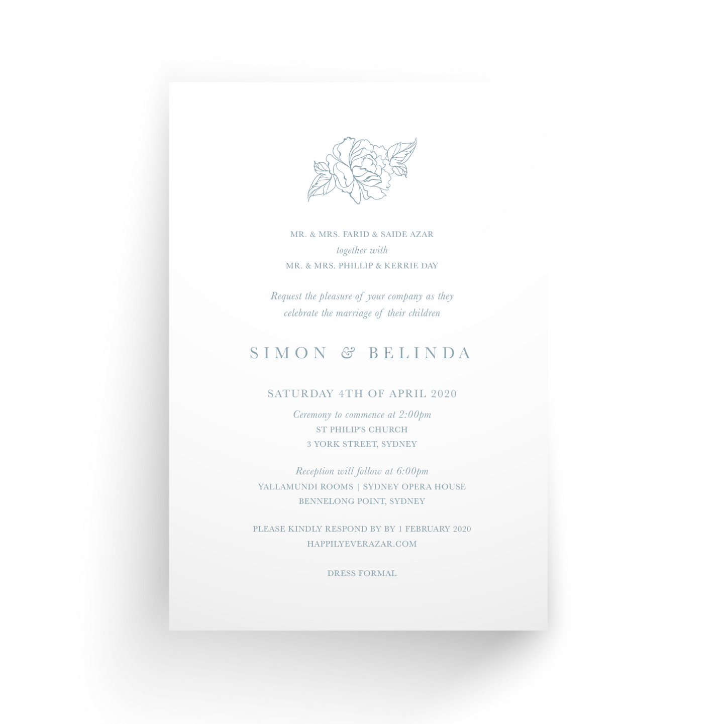 'Belinda' Wedding Invitation