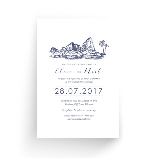 'Clare' Wedding Invitation