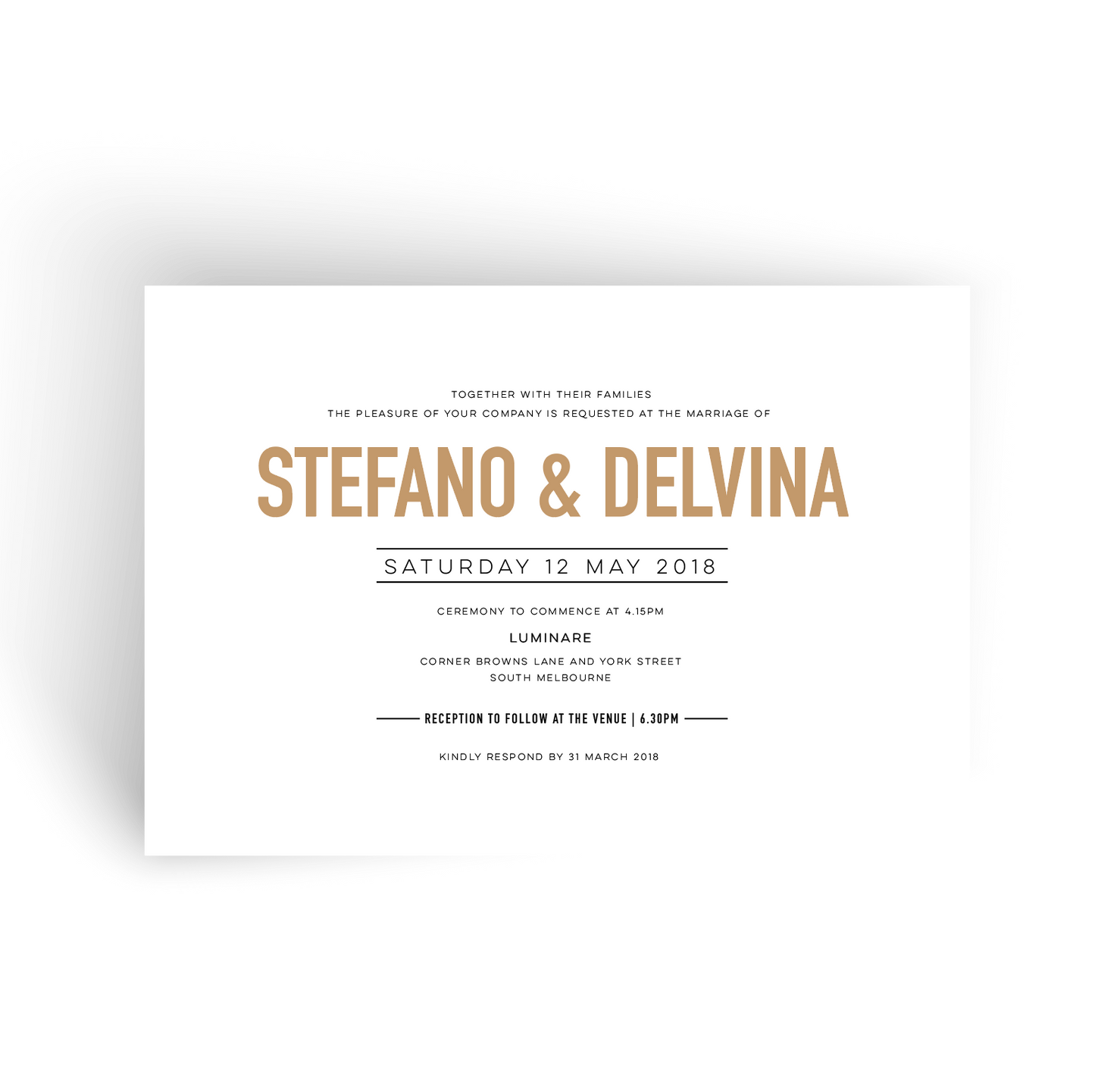 'Delvina' Wedding Invitation