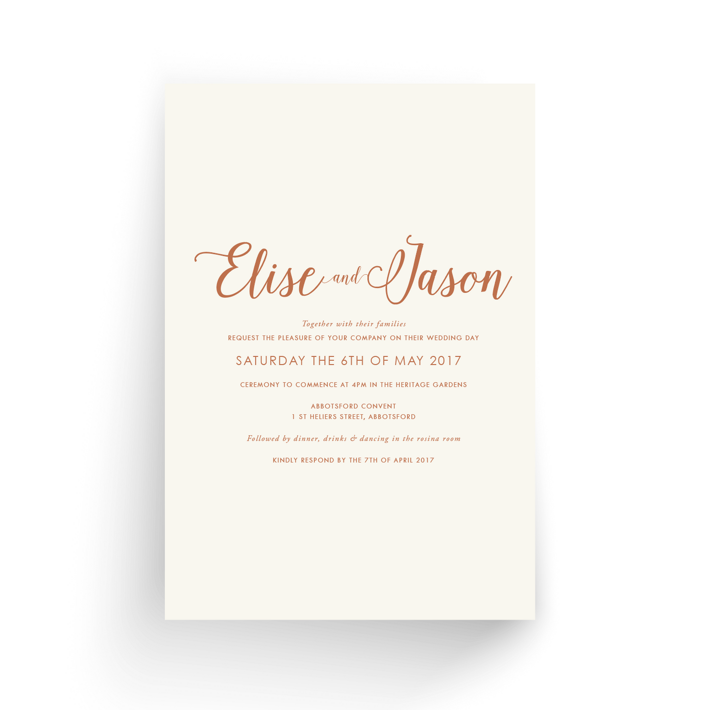 'Elise' Wedding Invitation
