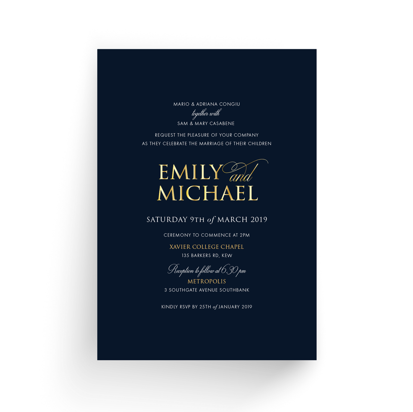 'Emily' Wedding Invitation