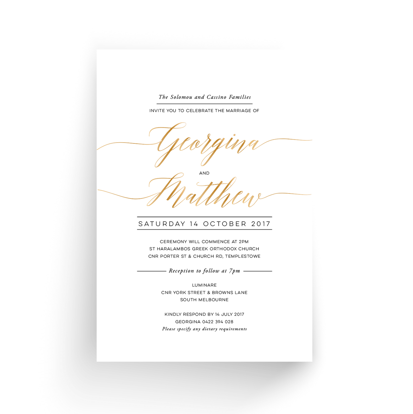 'Georgina' Wedding Invitation