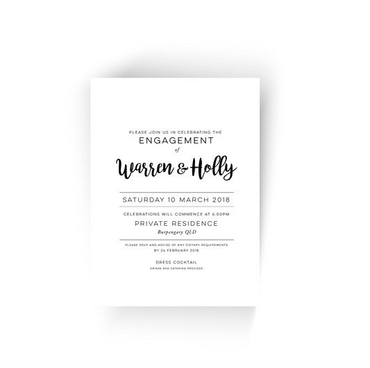 'Holly' Engagement Invitation