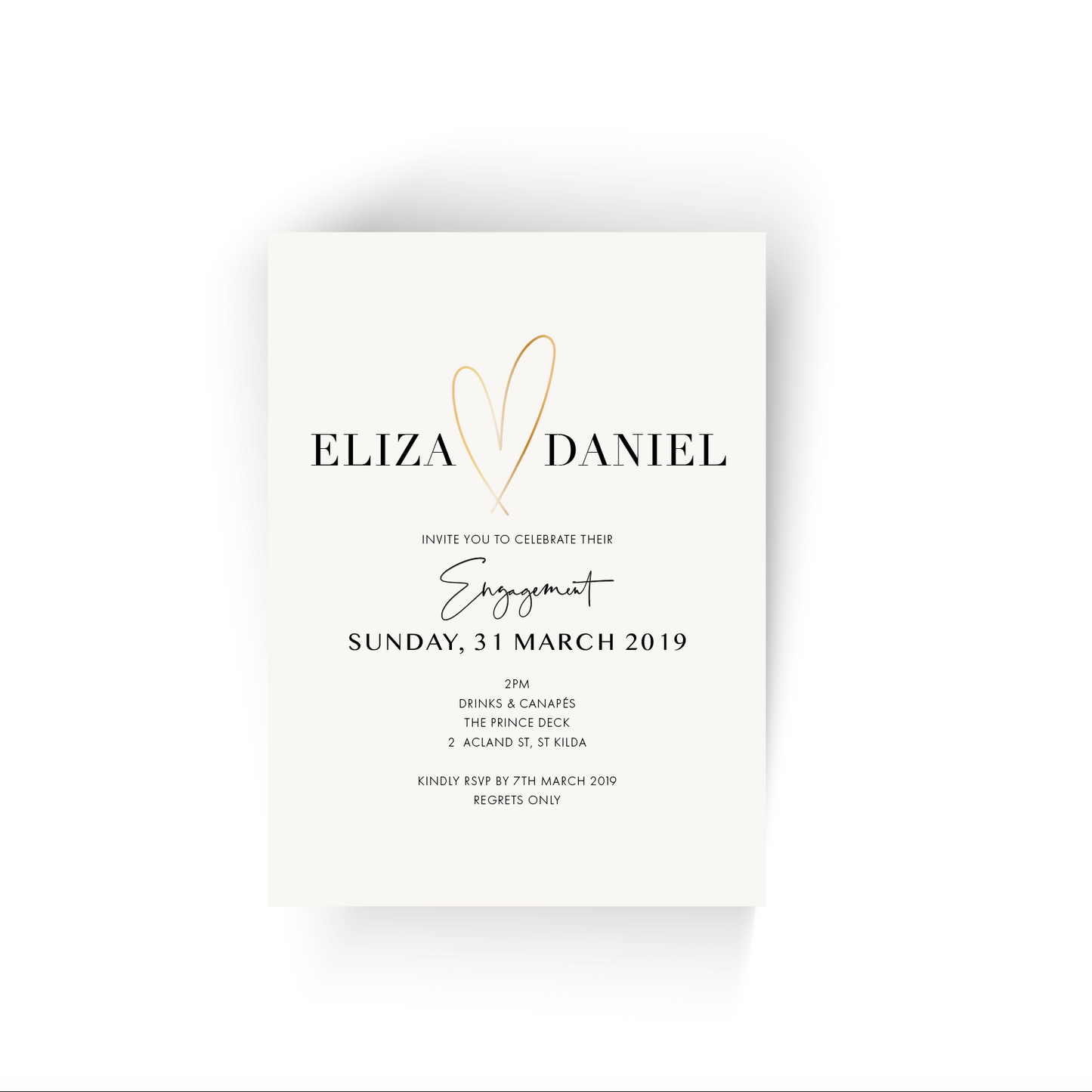 'Eliza' Heart Engagement Invitation
