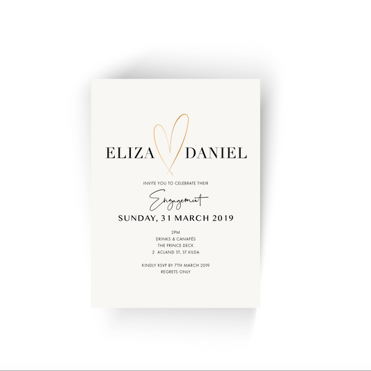 'Eliza' Heart Engagement Invitation