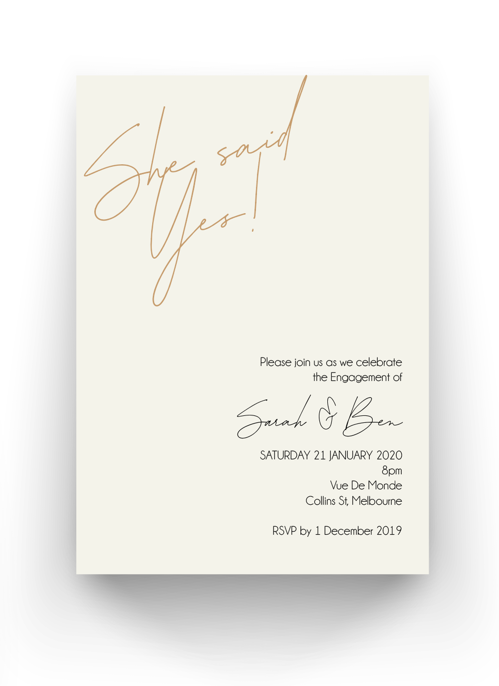 'Sarah' Engagement Invitation