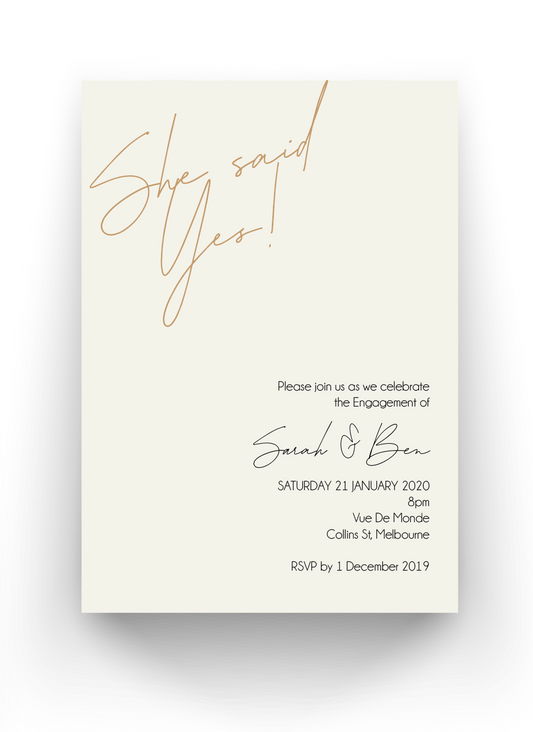 'Sarah' Engagement Invitation
