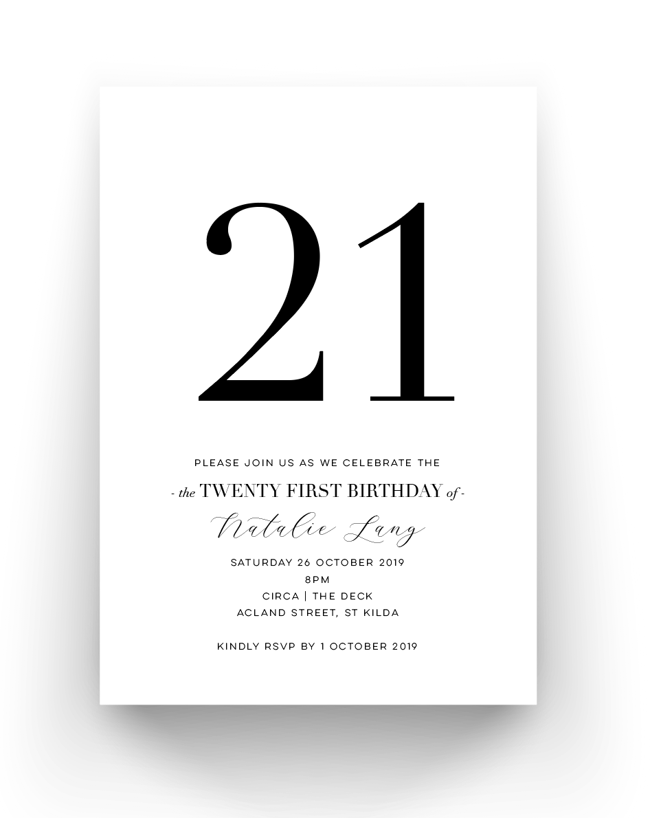 Natalie 21st Birthday Invitation