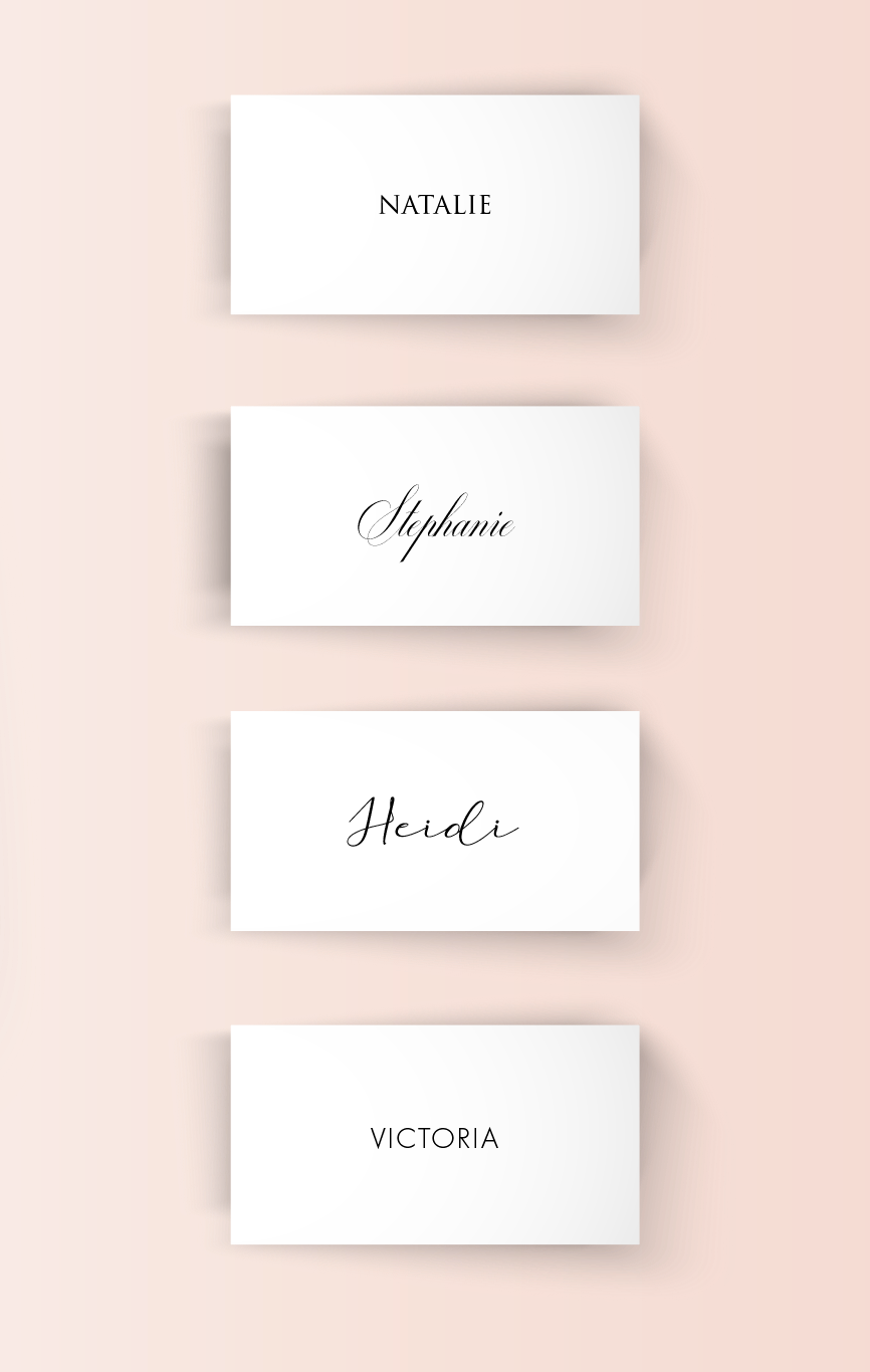Name Cards - Personalised Place Cards