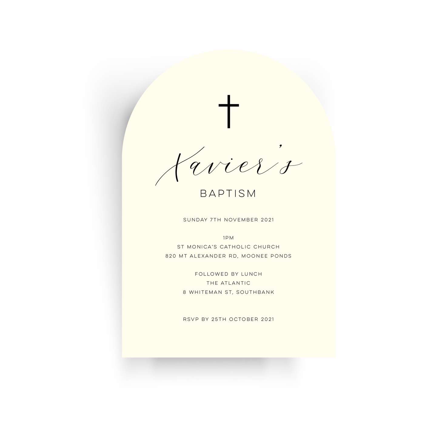 'Xavier' Baby Baptism Invitation