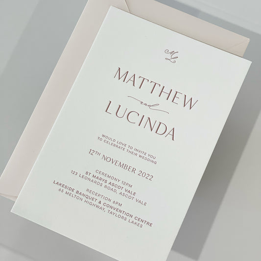 ‘Lucinda’ Classic Wedding Invitation