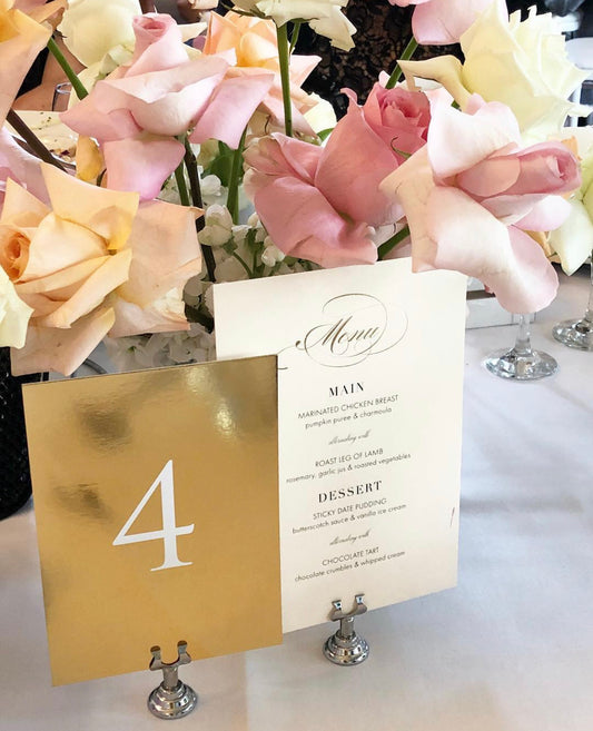 Mirror Gold Table Numbers